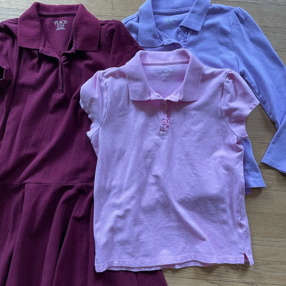 Place Girls Polo Tops & Dress - Pink, Lavender, Burgundy